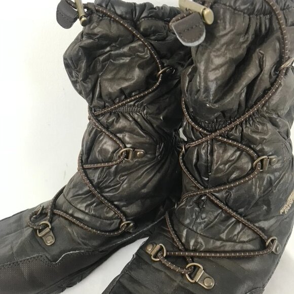 North Face Brown Quilted Lace-Up Boots - Picture 2 of 6